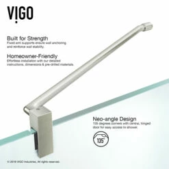 Vigo Piedmont Frameless Neo-Angle Shower Enclosure With Low-Profile Base In Clear/Brushed Nickel Or Chrome, 76-3/4" H 28 Vigo Piedmont Frameless Neo-Angle Shower Enclosure With Low-Profile Base In Clear/Brushed Nickel Or Chrome, 76-3/4" H -Allied Brass Shop vig vg6062bncl38ws 5 inf 4 s3