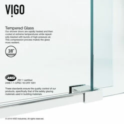 Vigo 60"W & 72"W Ferrara Adjustable 3/8" Thick Frameless Glass Sliding Shower Door -Allied Brass Shop vig vg6080chcl6074 6 inf 2 1 s3