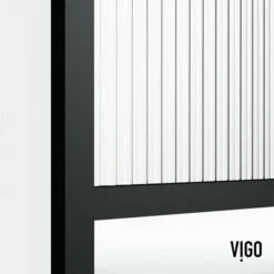 Vigo Industries Essex Collection 34" W X 74" H Fixed Framed Shower Screen With Fluted Glass -Allied Brass Shop vig vg6093mbfl3474 5 s3