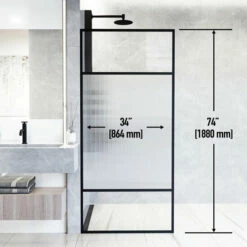 Vigo Industries Essex Collection 34" W X 74" H Fixed Framed Shower Screen With Fluted Glass -Allied Brass Shop vig vg6093mbfl3474 8 s3