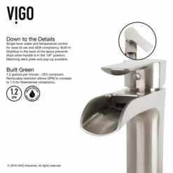 Vigo Industries Gray Onyx Glass Vessel Bathroom Sink Set With Multiple Faucet Options, 16-1/2" Diameter 20 Vigo Industries Gray Onyx Glass Vessel Bathroom Sink Set With Multiple Faucet Options, 16-1/2" Diameter -Allied Brass Shop vig vgt1058 3 inf 1 s3