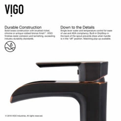 Vigo Russet Glass Vessel Bathroom Sink Set With Niko Or Milo Vessel Faucet In Antique Rubbed Bronze, 16-1/2" Diameter -Allied Brass Shop vig vgt1077 4 inf 2 s3