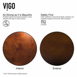 Vigo Russet Glass Vessel Bathroom Sink Set With Niko Or Milo Vessel Faucet In Antique Rubbed Bronze, 16-1/2" Diameter -Allied Brass Shop vig vgt1077 9 inf 6 s3