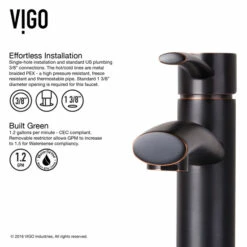 Vigo Russet Glass Vessel Bathroom Sink Set With Niko Or Milo Vessel Faucet In Antique Rubbed Bronze, 16-1/2" Diameter -Allied Brass Shop vig vgt1079 3 inf 1 s3