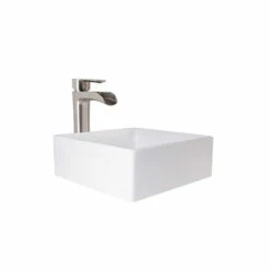 Vigo Industries Dianthus Matte Stone Vessel Bathroom Sink Set With Multiple Faucet And Pop-Up Drain Options, 14-1/2" Wide -Allied Brass Shop vig vgt1082bn 14 wht 1 s3