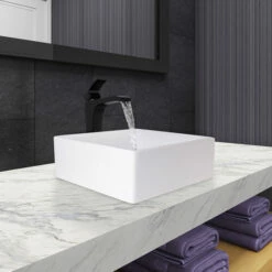 Vigo Dianthus Matte Stone Vessel Bathroom Sink Set With Blackstonian Vessel Faucet In Matte Black, 14-1/2" Wide -Allied Brass Shop vig vgt1092mb 1 env 1 s3