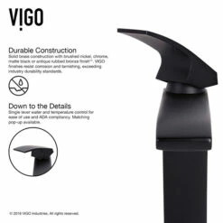 Vigo Dianthus Matte Stone Vessel Bathroom Sink Set With Blackstonian Vessel Faucet In Matte Black, 14-1/2" Wide
