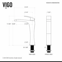 Vigo Dianthus Matte Stone Vessel Bathroom Sink Set With Blackstonian Vessel Faucet In Matte Black, 14-1/2" Wide -Allied Brass Shop vig vgt1092mb 13 dim 2 s3