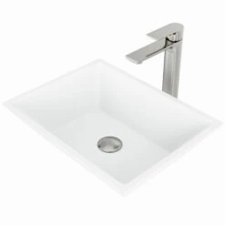 Vigo Vinca Matte Stone™ Vessel Bathroom Sink Set With Faucet, Pop-Up Drain Included, 13-3/4''W X 18''D X 4-5/8''H, ADA Compliant -Allied Brass Shop vig vgt1279 4 s3