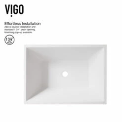Vigo Vinca Matte Stone™ Vessel Bathroom Sink Set With Faucet, Pop-Up Drain Included, 13-3/4''W X 18''D X 4-5/8''H, ADA Compliant -Allied Brass Shop vig vgt1279 7 s3