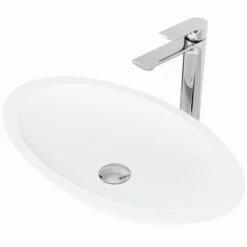 Vigo Wisteria Matte Stone™ Vessel Bathroom Sink Set With Faucet, Pop-Up Drain Included, 13-1/2''W X 23-1/8''D X 3-7/8''H, ADA Compliant -Allied Brass Shop vig vgt1283 11 s3