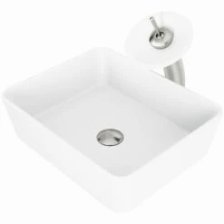 Vigo Marigold Matte Stone™ Vessel Bathroom Sink Set With Faucet In Multiple Finishes, Pop-Up Drain Included, 14-3/8''W X 17-3/4''D X 5''H, ADA Compliant -Allied Brass Shop vig vgt1287 14 s3