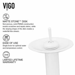 Vigo Wisteria Matte Stone™ Vessel Bathroom Sink Set With Faucet, Pop-Up Drain Included, 13-1/2''W X 23-1/8''D X 3-7/8''H, ADA Compliant -Allied Brass Shop vig vgt1295 2 s3