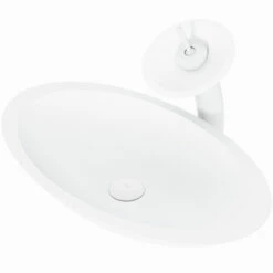 Vigo Wisteria Matte Stone™ Vessel Bathroom Sink Set With Faucet, Pop-Up Drain Included, 13-1/2''W X 23-1/8''D X 3-7/8''H, ADA Compliant -Allied Brass Shop vig vgt1295 3 s3