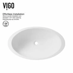 Vigo Wisteria Matte Stone™ Vessel Bathroom Sink Set With Faucet, Pop-Up Drain Included, 13-1/2''W X 23-1/8''D X 3-7/8''H, ADA Compliant -Allied Brass Shop vig vgt1295 4 s3