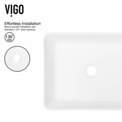 Vigo Marigold Matte Stone™ Vessel Bathroom Sink Set With Faucet In Multiple Finishes, Pop-Up Drain Included, 14-3/8''W X 17-3/4''D X 5''H, ADA Compliant -Allied Brass Shop vig vgt1299 10 s3