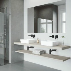 Vigo Marigold Matte Stone Vessel Bathroom Sink Set With Atticus Faucet Wall Mount Faucet Option