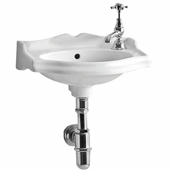 Whitehaus Wall Mount Bathroom Basin With Backsplash 2 Whitehaus Wall Mount Bathroom Basin With Backsplash - Image 2